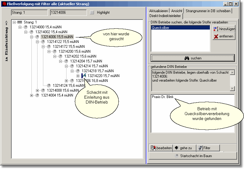 DIIN Fliessverfolgung
